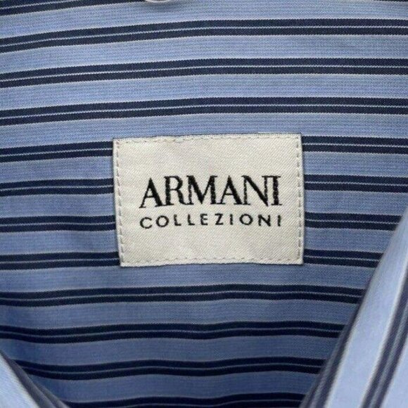 Armani Collezioni Italian Mens Sz 41 (16) L Long Sleeve Button Up Dress Shirt - Picture 3 of 4